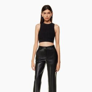 Babaton sculpt knit racer cropped tank